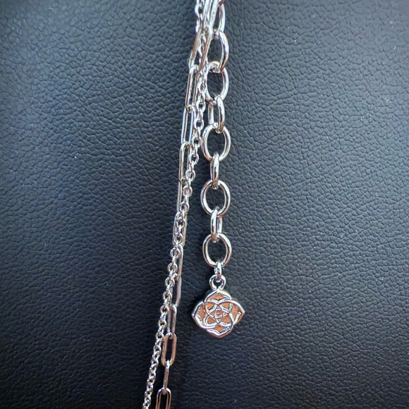 Kendra Scott Jaimee Silver-Tone Multi-Strand Paperclip Chain Y-Necklace - Picture 4 of 6